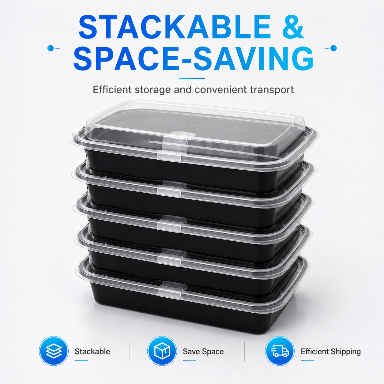HY-25506 500ml Vented Lid Injection Molded PP Food Container for Takeaway